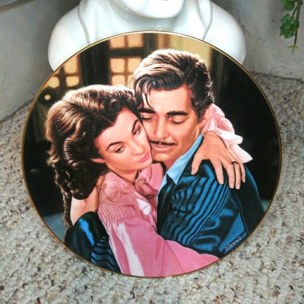 Vintage 1993 Gone With The Wind Scarlett & Rhett Butler Collectible Plate